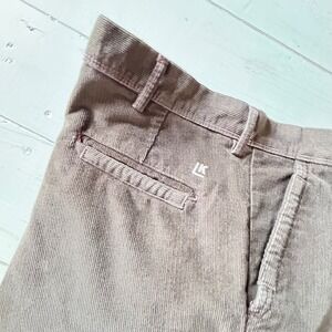 LK Mens Corduroy Pants Size 38x32 Brown Straight Leg Casual‎ Trousers